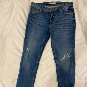 Zara Man Distressed Denim Jeans